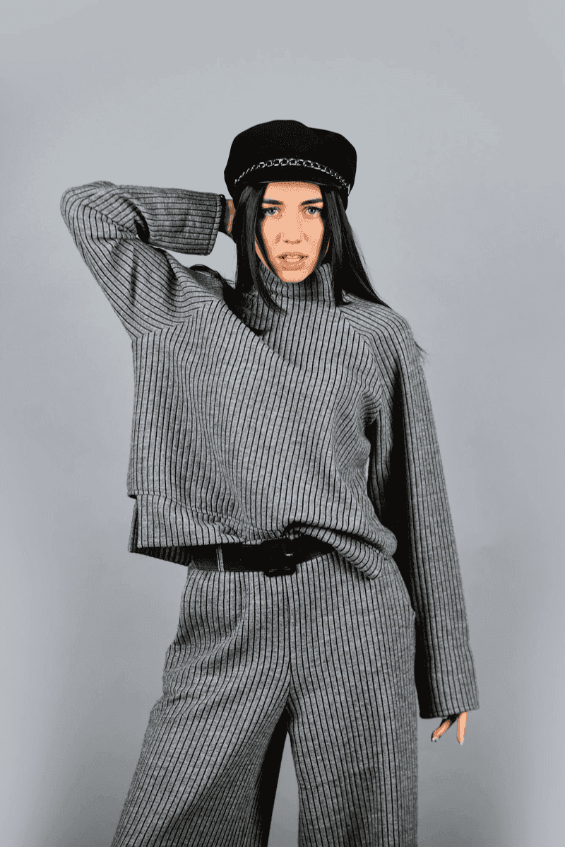 Fashion model in grey